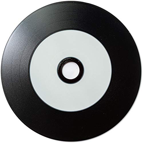 白いレーベル面を備えた黒いレコード型CD-R